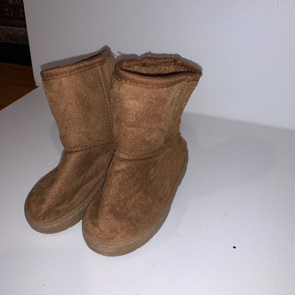 Bebe Kid's Brown Fleece Boots Size 9
